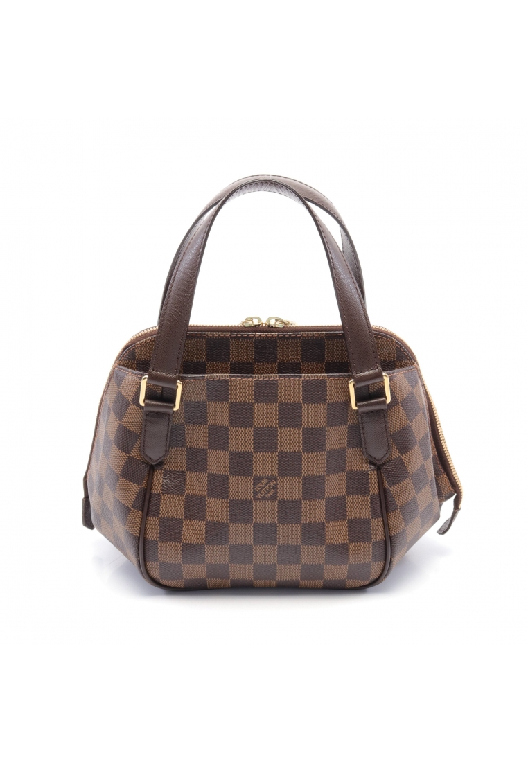 二奢 Pre-loved Louis Vuitton Belem PM Damier ebene Handbag PVC leather Brown