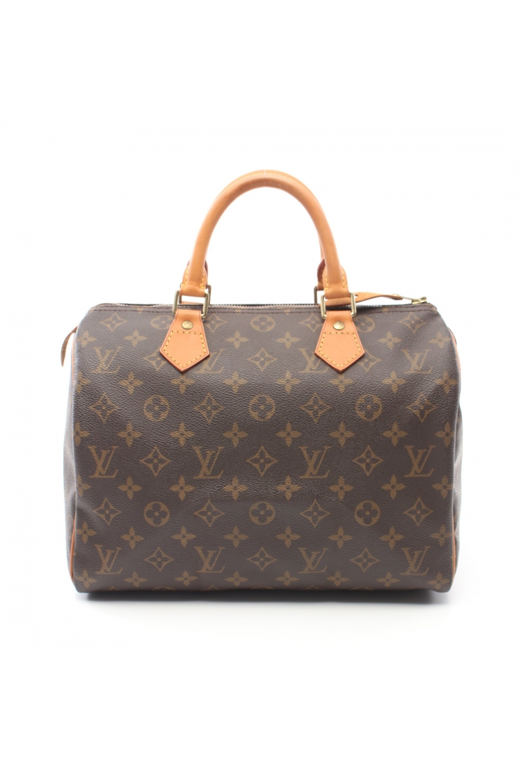 二奢 Pre-loved Louis Vuitton speedy 30 monogram Handbag PVC leather Brown