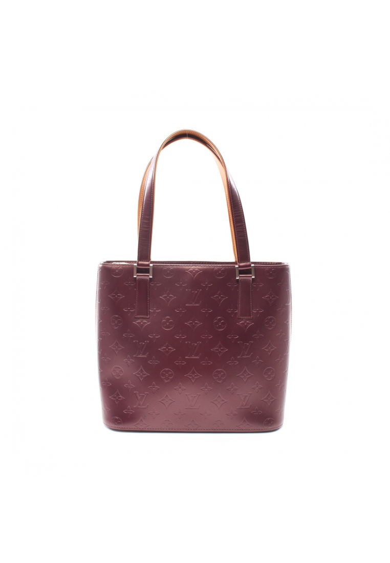 二奢 Pre-loved Louis Vuitton Stockton monogram mat Violet Handbag leather purple