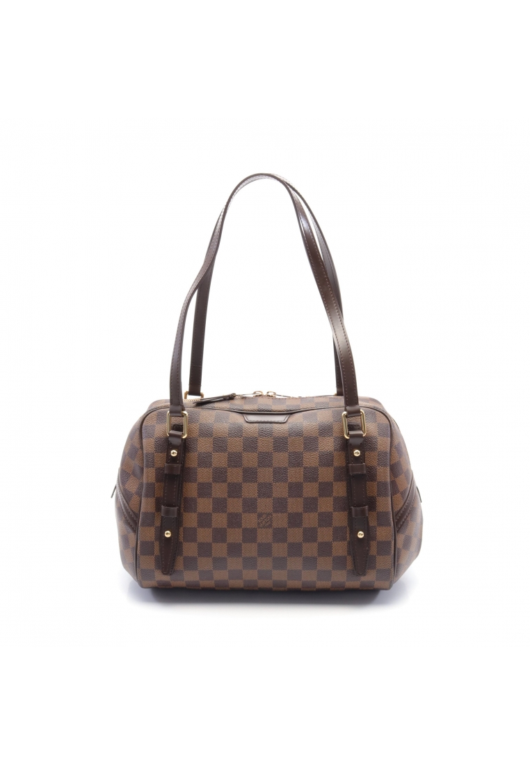 二奢 Pre-loved Louis Vuitton Rivington GM Damier ebene Shoulder bag PVC leather Brown