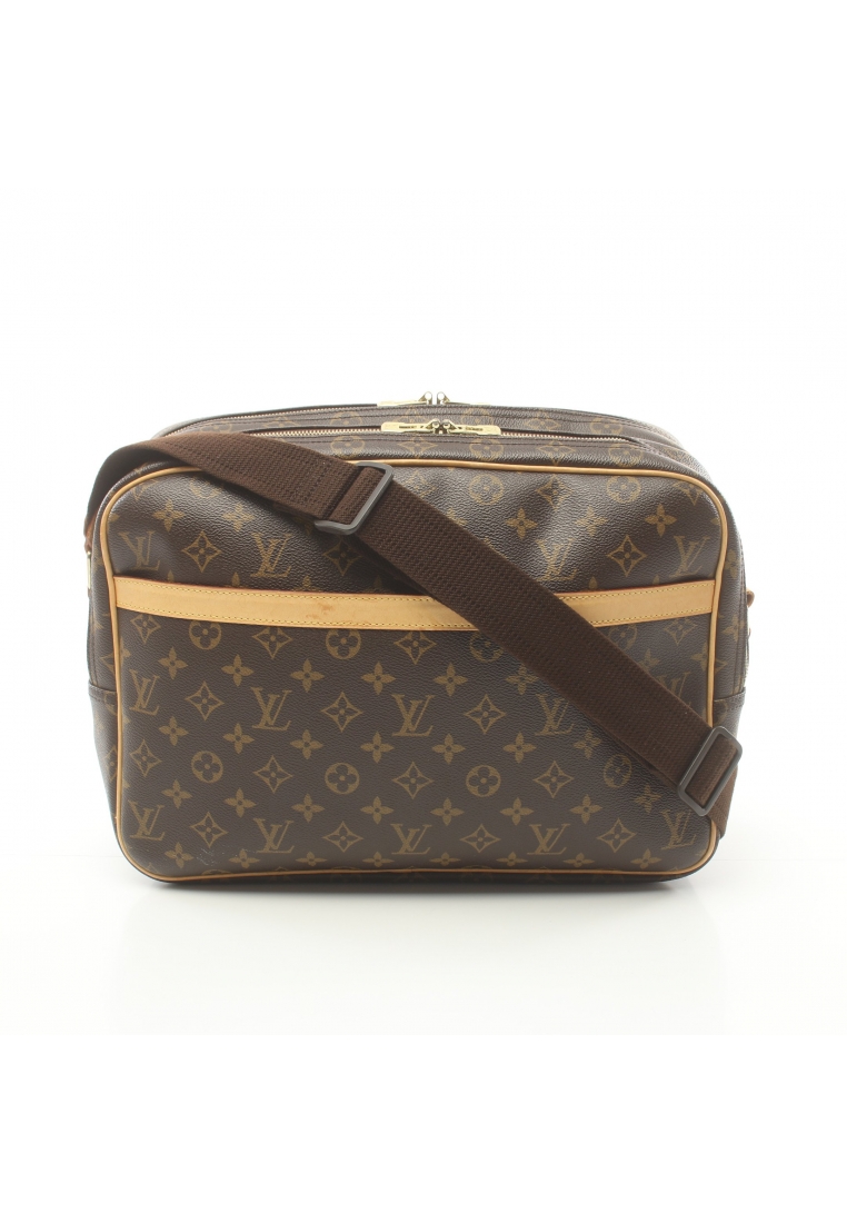 二奢 Pre-loved Louis Vuitton Reporter GM monogram Shoulder bag PVC leather Brown