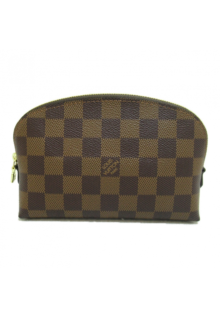 二奢 Pre-loved Louis Vuitton Pochette Cosmetics Pouch Cosmetic pouch Pouch PVC Coated Canvas Damier Brown Ebene