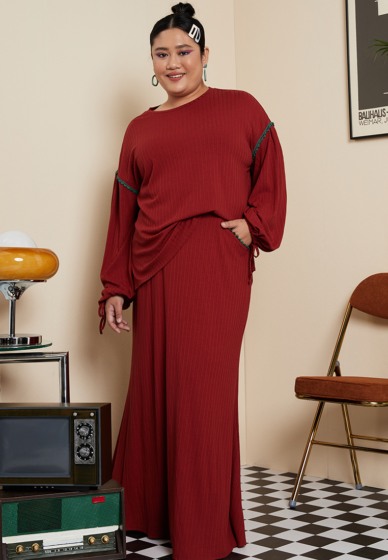 Lubna Plus Size Knit Widuri Co-Ord Set