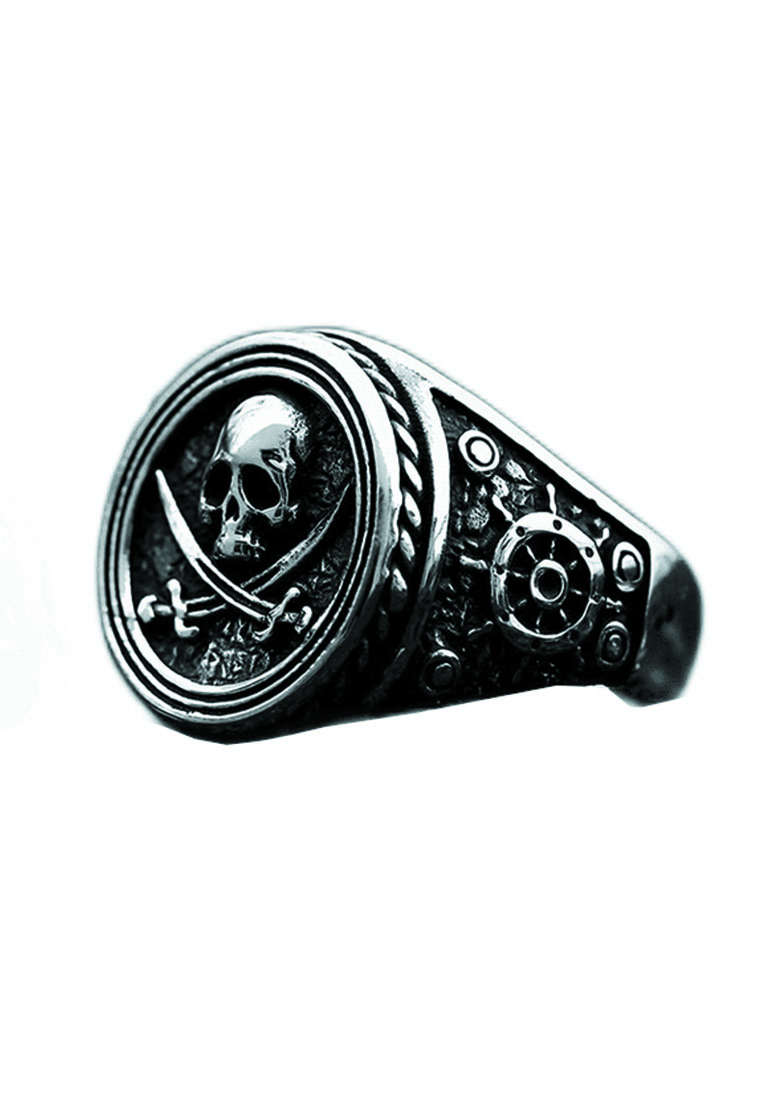 JSC2015 LYCKA 316L鈦鋼重金屬海盜骷髏頭戒指