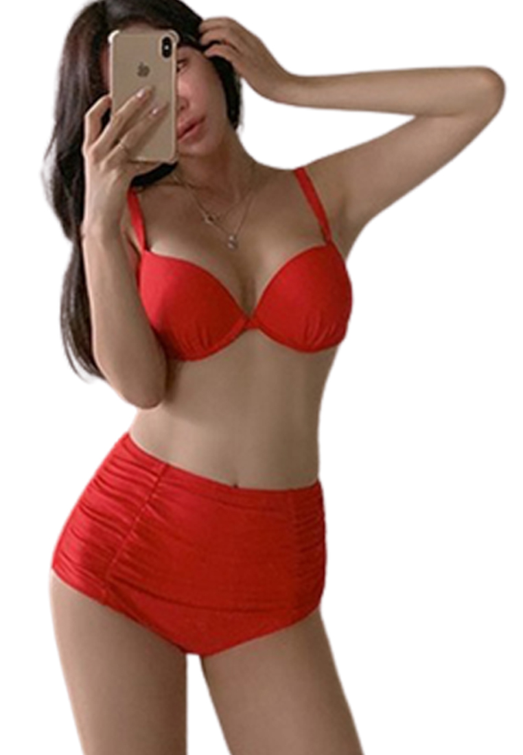LYCKA LNN4057韓風女士比基尼泳衣紅色