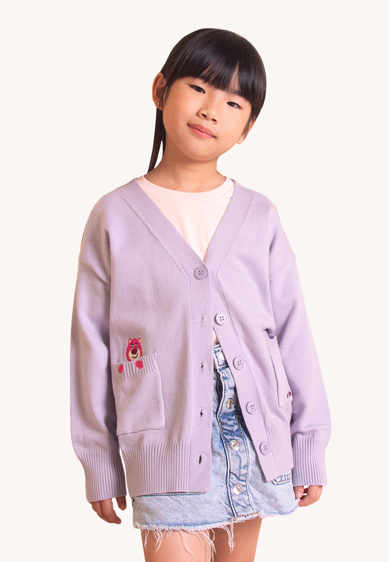 L'zzie LZZIE 皮克斯玩具總動員 LOTSO 刺繡開衫 - 兒童 - 紫色