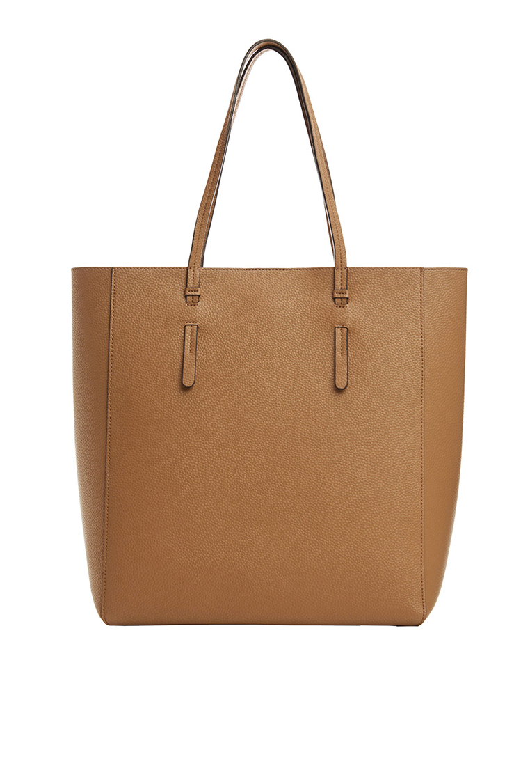 Mango Leather-Effect Shopper Bag