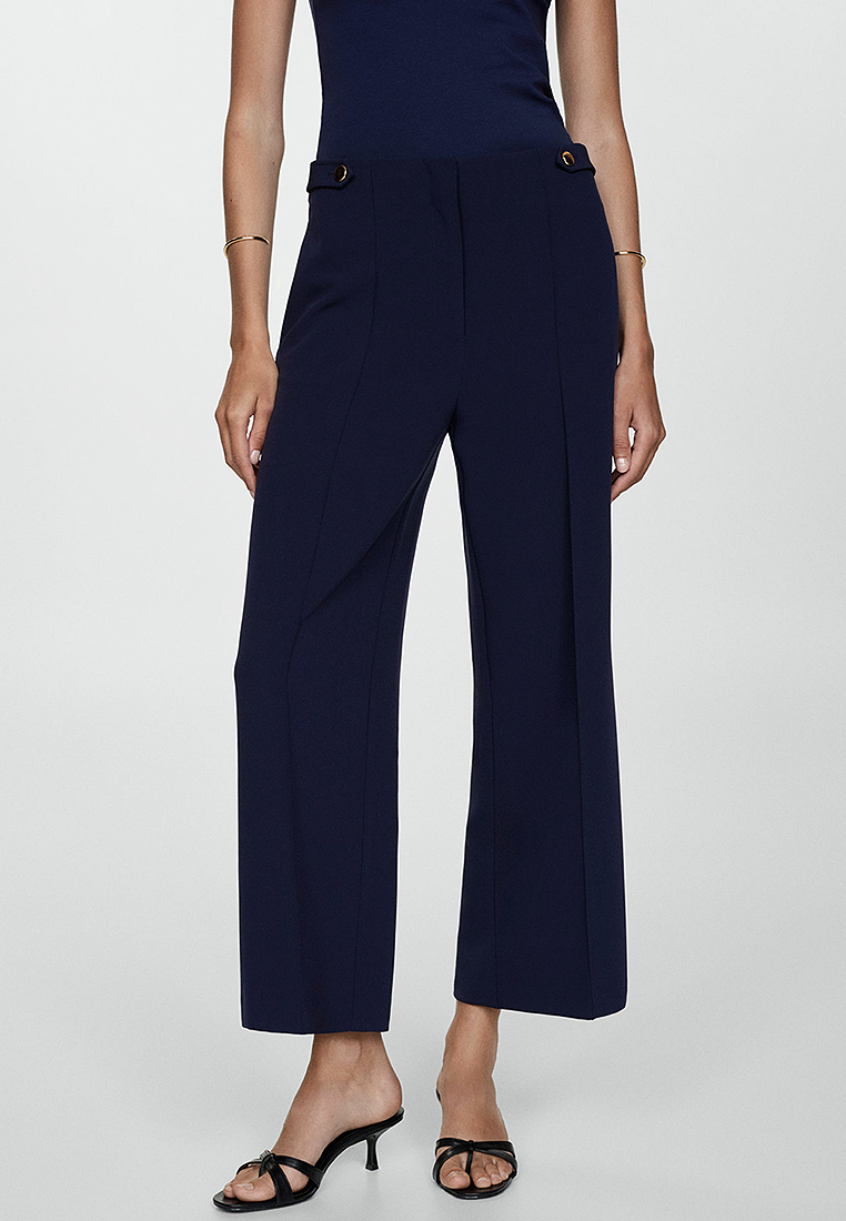 Mango Buttons Straight-Fit Trousers