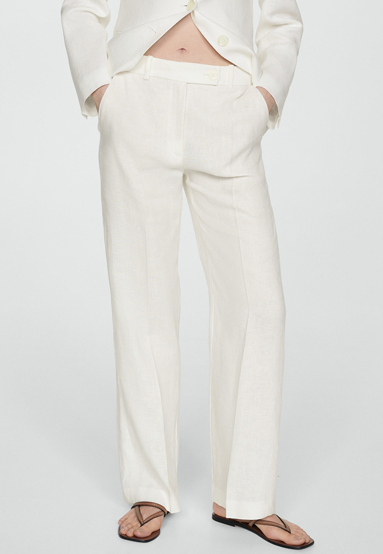 Mango 100% Linen Suit Trousers