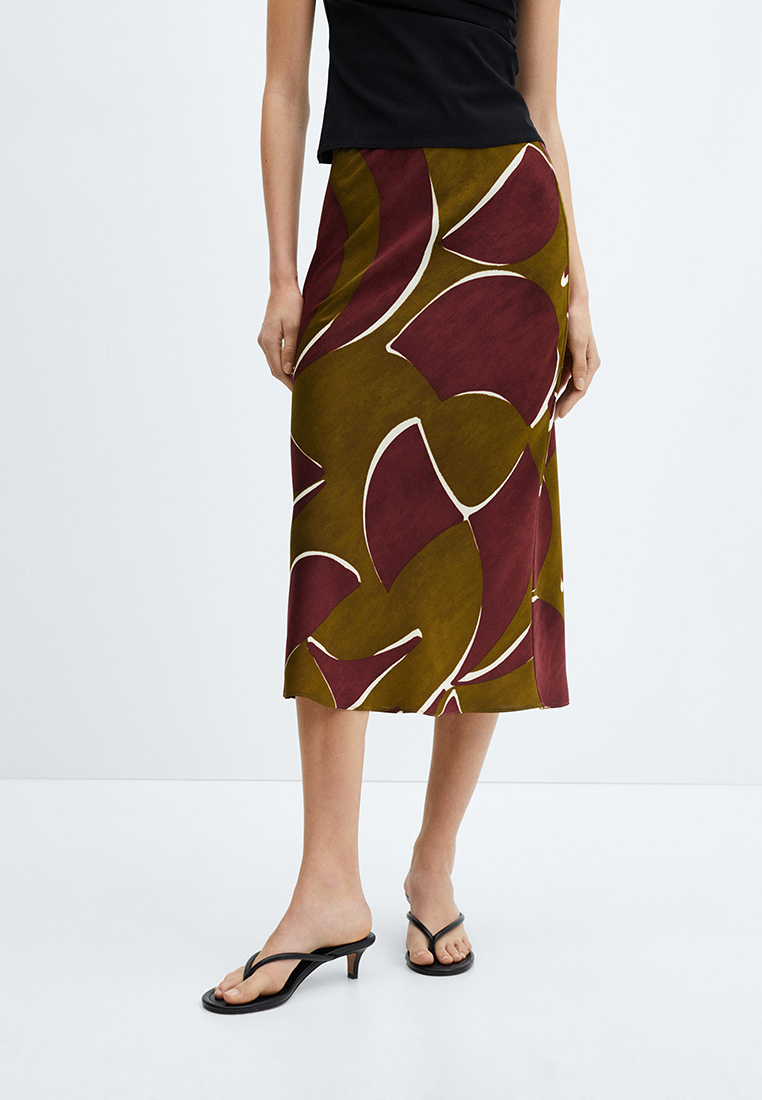Mango Printed Midi Skirt