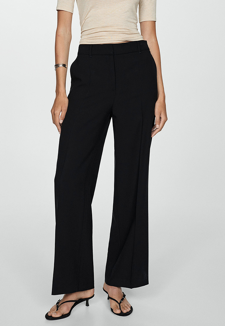 Mango Wide Leg Pleated Trousers