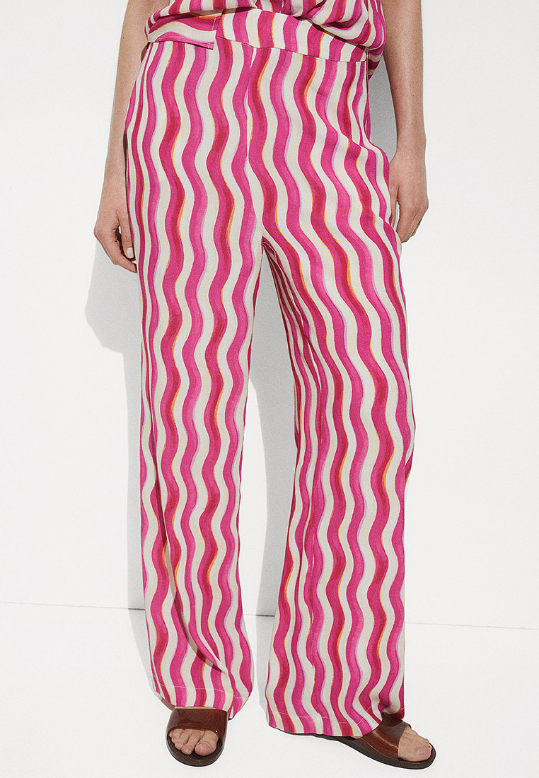 Mango Wide Leg Printed Trousers