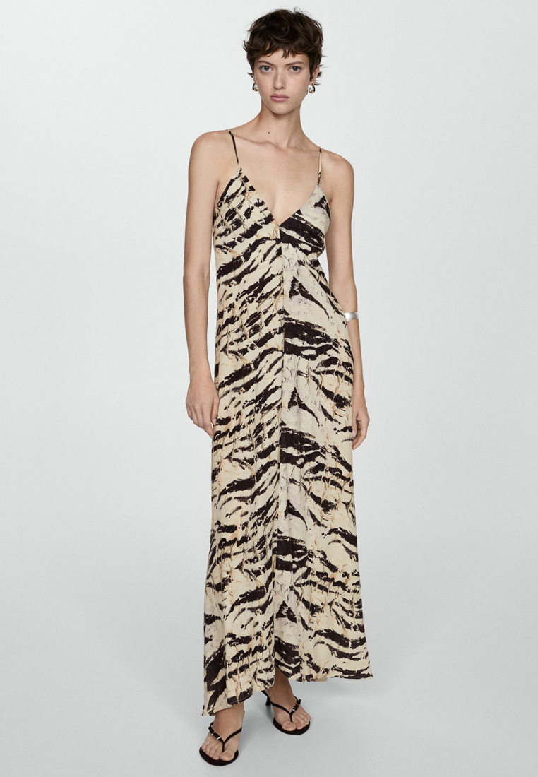 Mango Long Animal Print Dress