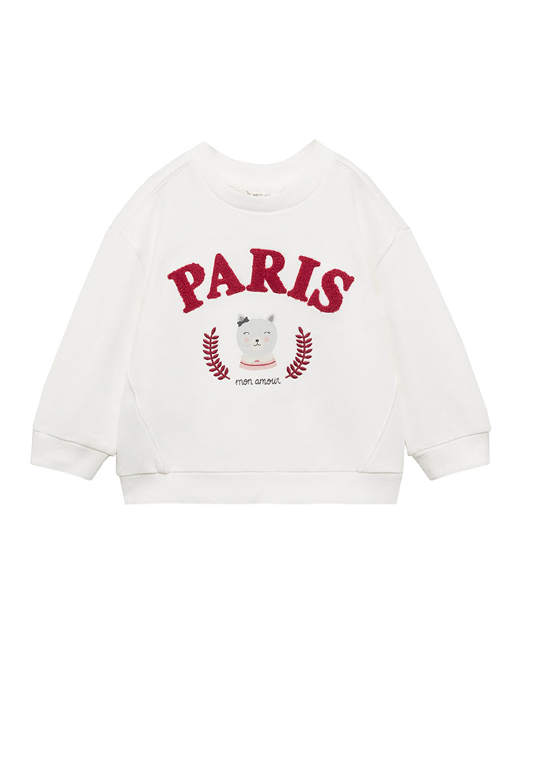 MANGO BABY Embroidered Detail Cotton Sweatshirt