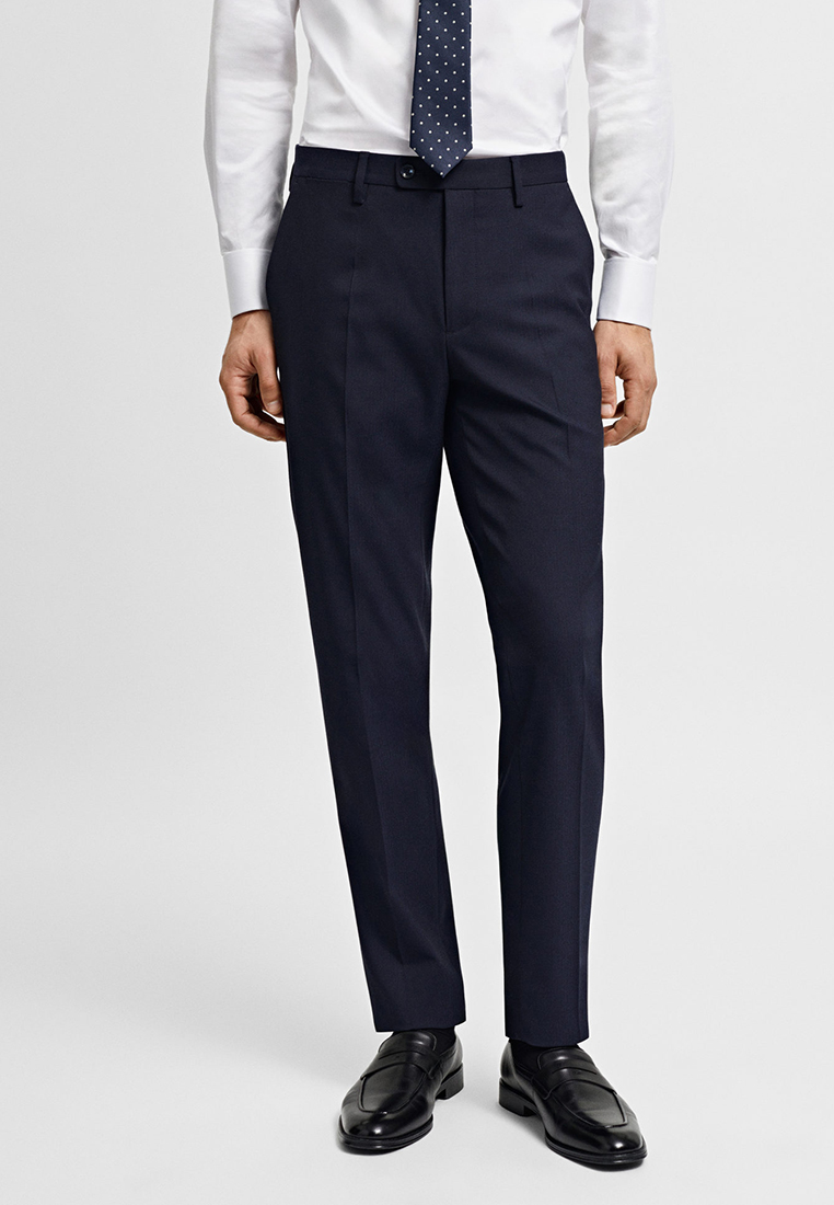 MANGO Man Herringbone-pattern Suit Trousers