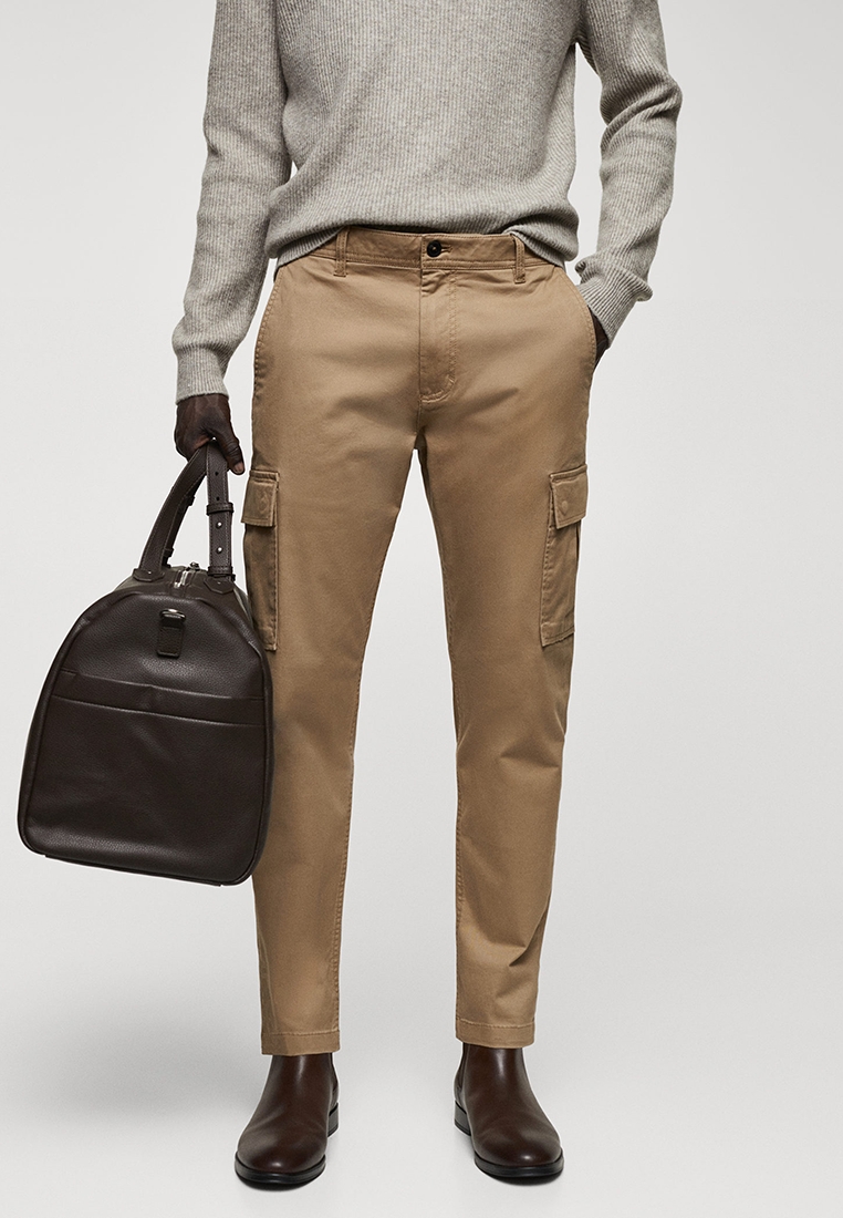 MANGO Man Slim-Fit Cotton Cargo Trousers