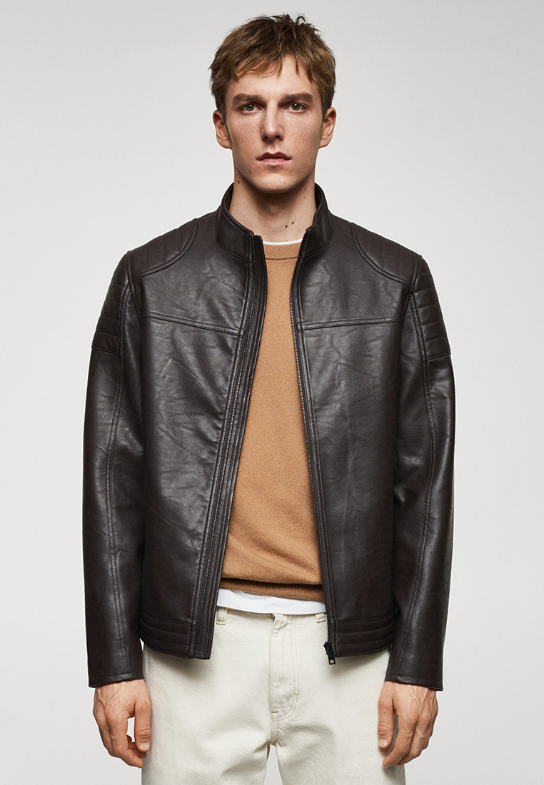 MANGO Man Nappa Leather-Effect Jacket