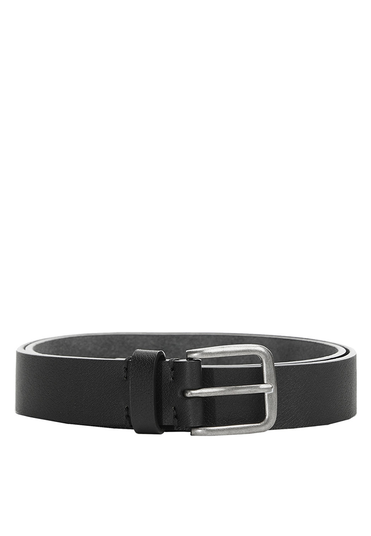 MANGO Man Leather Belt With Square Buckle