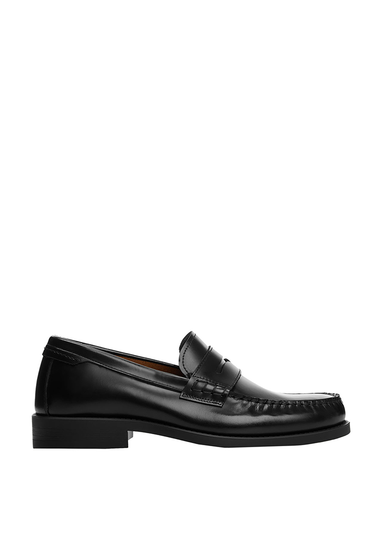 MANGO Man Aged-Leather Loafers