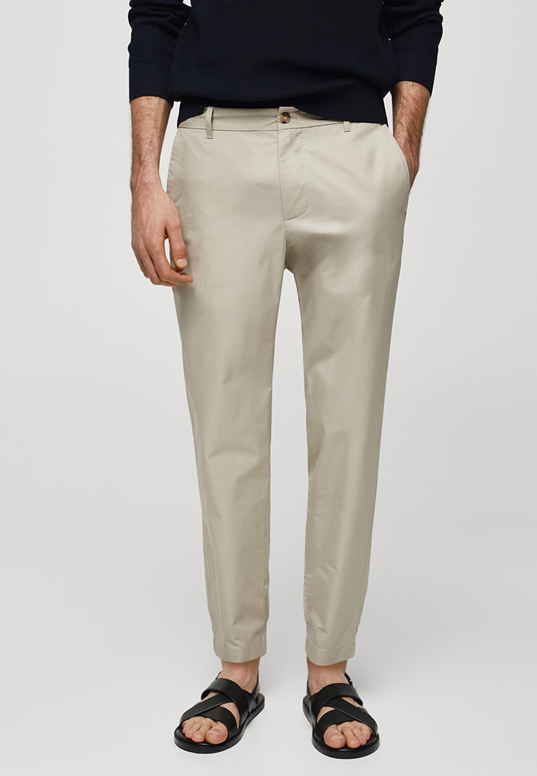 MANGO Man 100% Slim-Fit Cotton Trousers