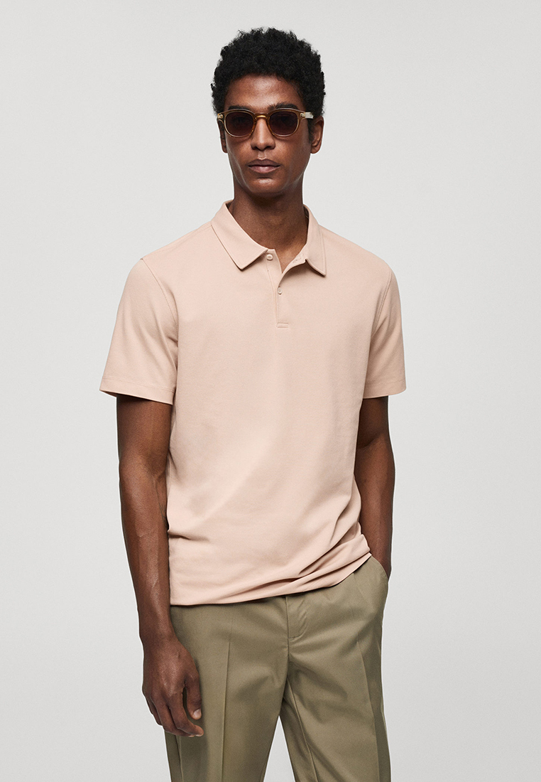MANGO Man Slim-Fit Textured Cotton Polo Shirt