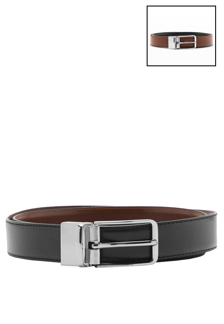 MANGO Man Leather Reversible Belt