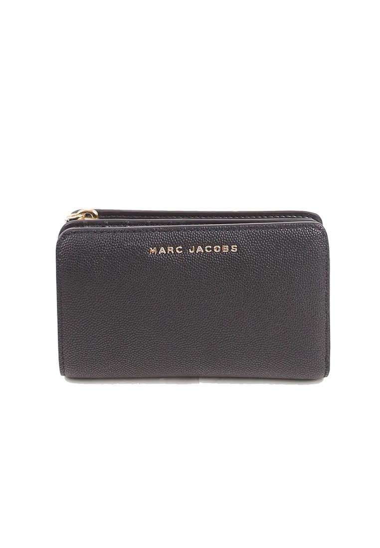 Marc Jacobs Medium Pebble Leather M0016990 Bifold Compact Wallet In Black