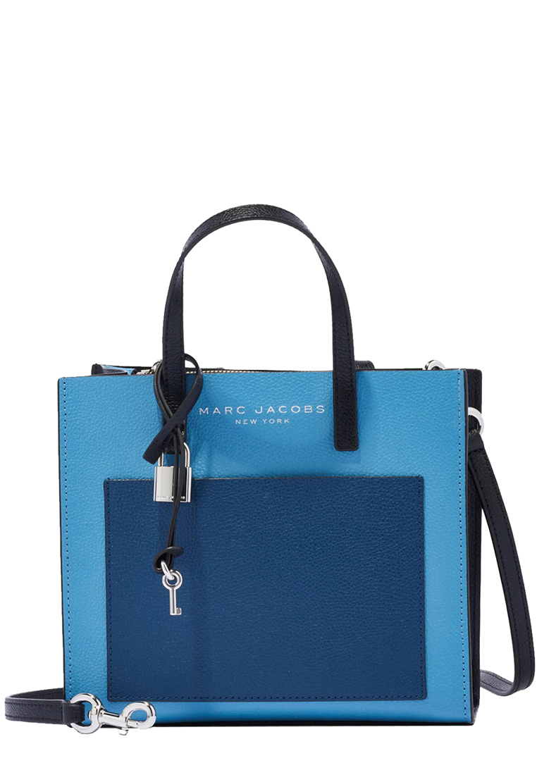 Marc Jacobs Mini Grind Colorblock Leather Tote Bag in Blue Heaven Multi M0016132