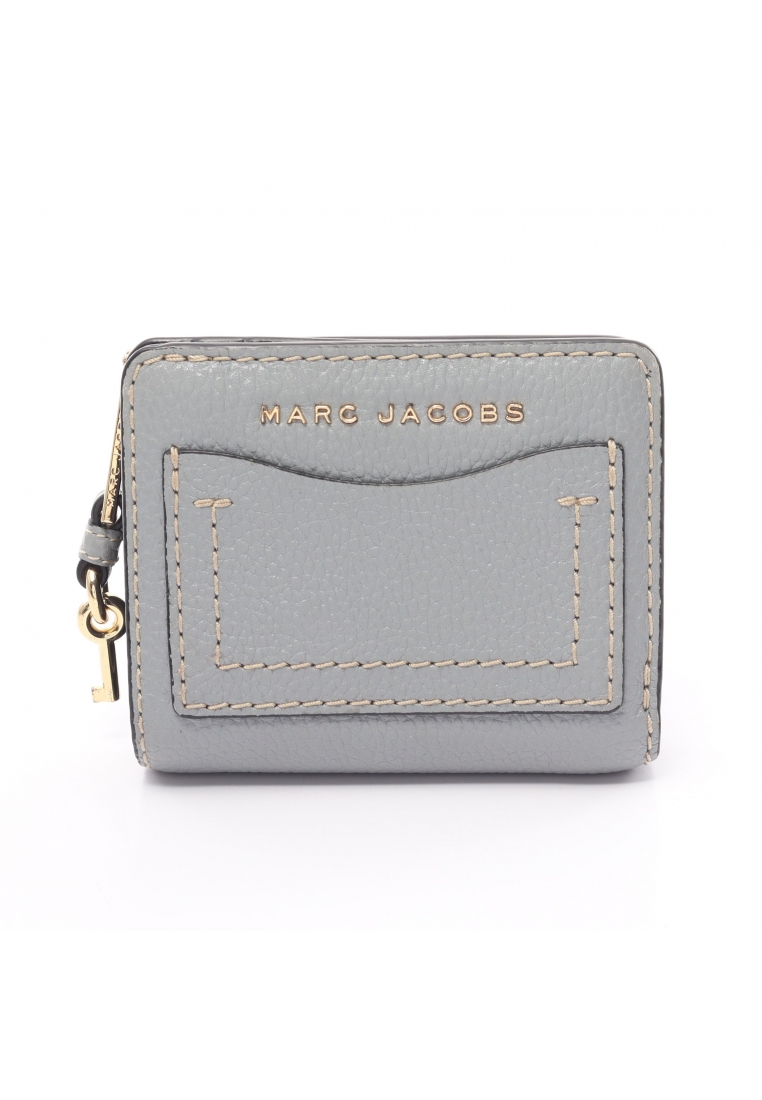 二奢 Pre-loved Marc Jacobs Bi-fold wallet Key Charms leather Blue gray