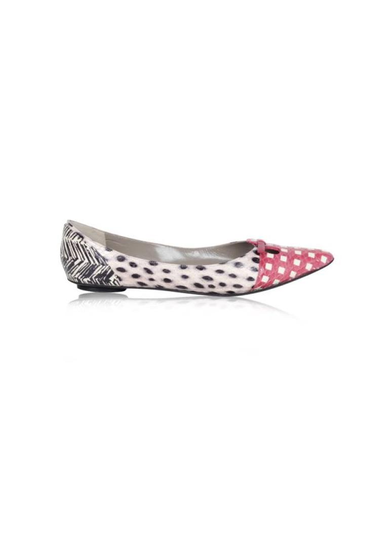 Marc Jacobs Pre-Loved MARC JACOBS Pink Snakeskin Embossed Leather Pointed-Toe Flats