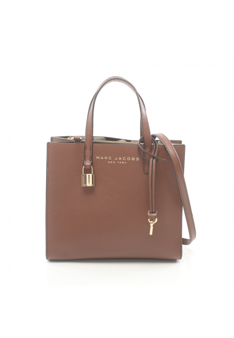 二奢 Pre-loved Marc Jacobs THE GRIND MINI TOTE BAG The grind mini Handbag leather Brown 2WAY