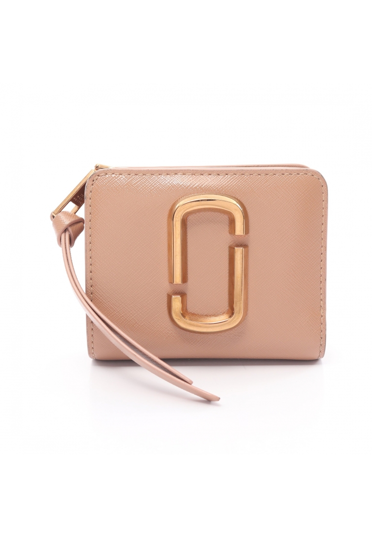 二奢 Pre-loved Marc Jacobs Snapshot DTM Mini Compact WALLET snap shot Bi-fold wallet leather pink beige