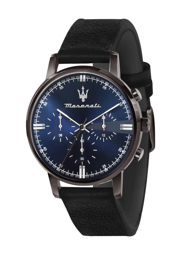 Maserati 瑪莎拉蒂 Eleganza 黑色皮帶多功能手錶 R8871630002