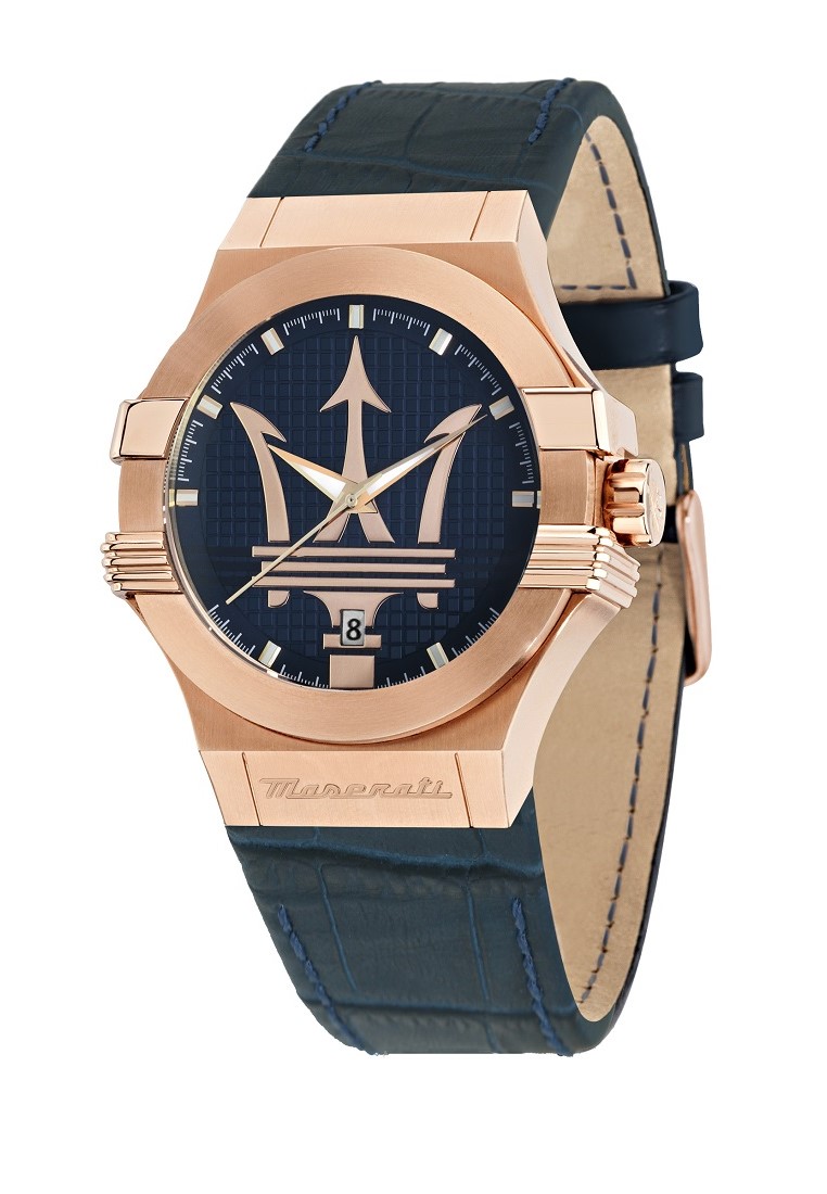 Maserati 瑪莎拉蒂 Potenza 藍色皮帶手錶 R8851108027
