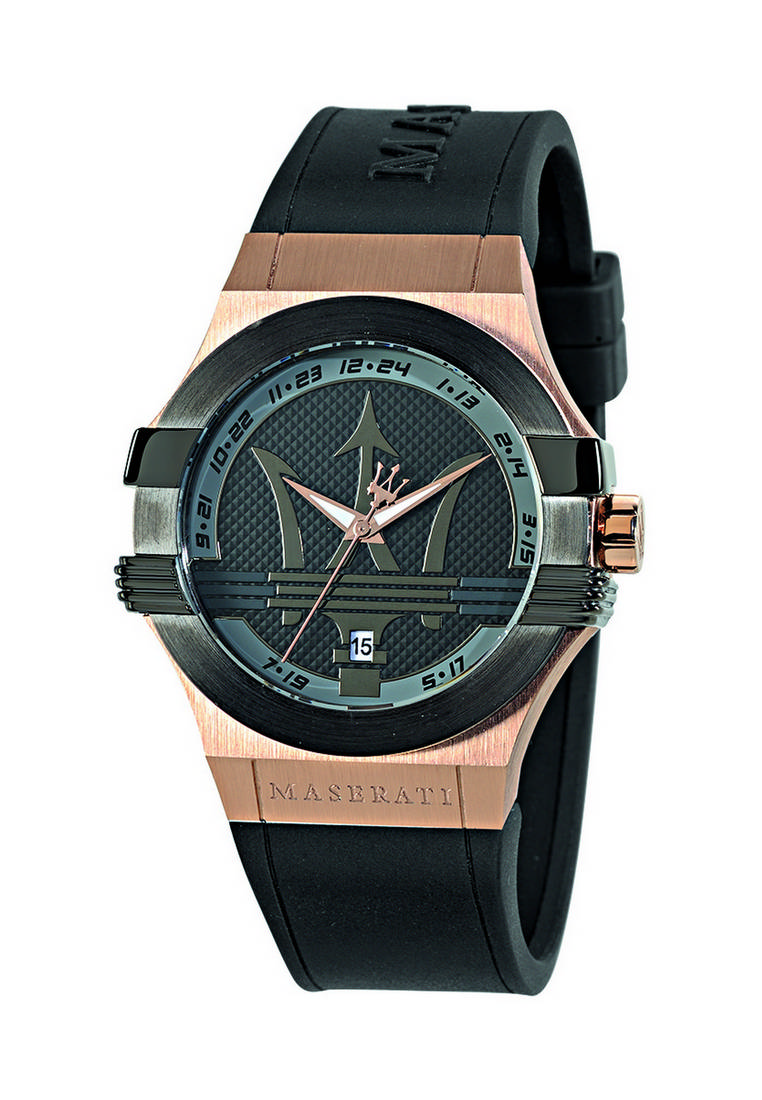 Maserati 【2年保修】 瑪莎拉蒂 Potenza 黑色皮帶手錶 R8851108002