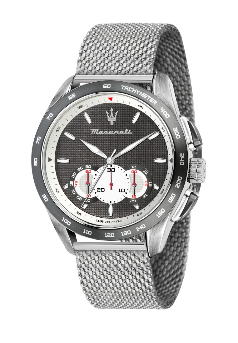 Maserati 【2年保修】 瑪莎拉蒂Traguardo 45mm 男士鋼帶 三眼多功能石英手錶 R8873612008