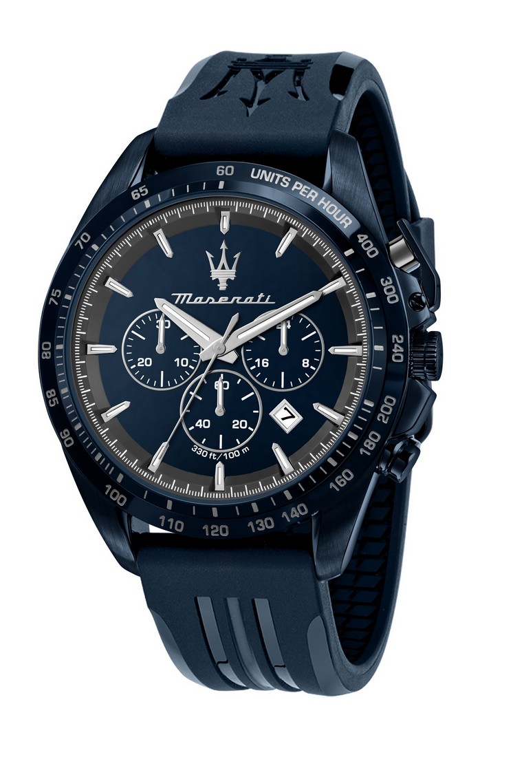 【2 Years Warranty】 Maserati Blue Edition 45mm Men's Quartz Watch Luminous Dial Hands R8871612042 Japan Movement