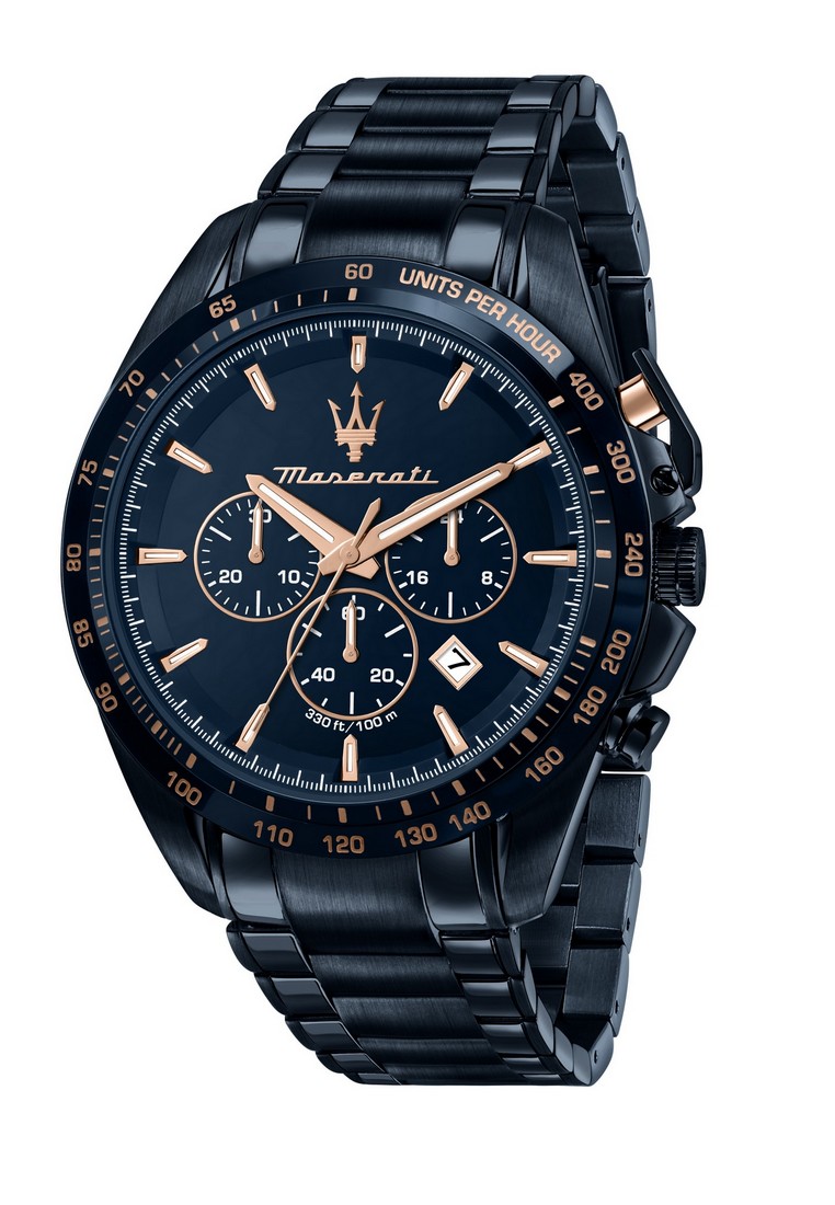 【2 Years Warranty】 Maserati Blue Edition 45mm Men's Quartz Watch Luminous Dial Hands R8873612054 Japan Movement
