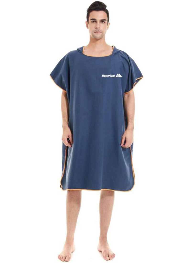 MasterTool 遊泳浴巾，浴袍，速乾鬥篷，速乾毛巾，海邊沙灘野餐墊 - 藏青色