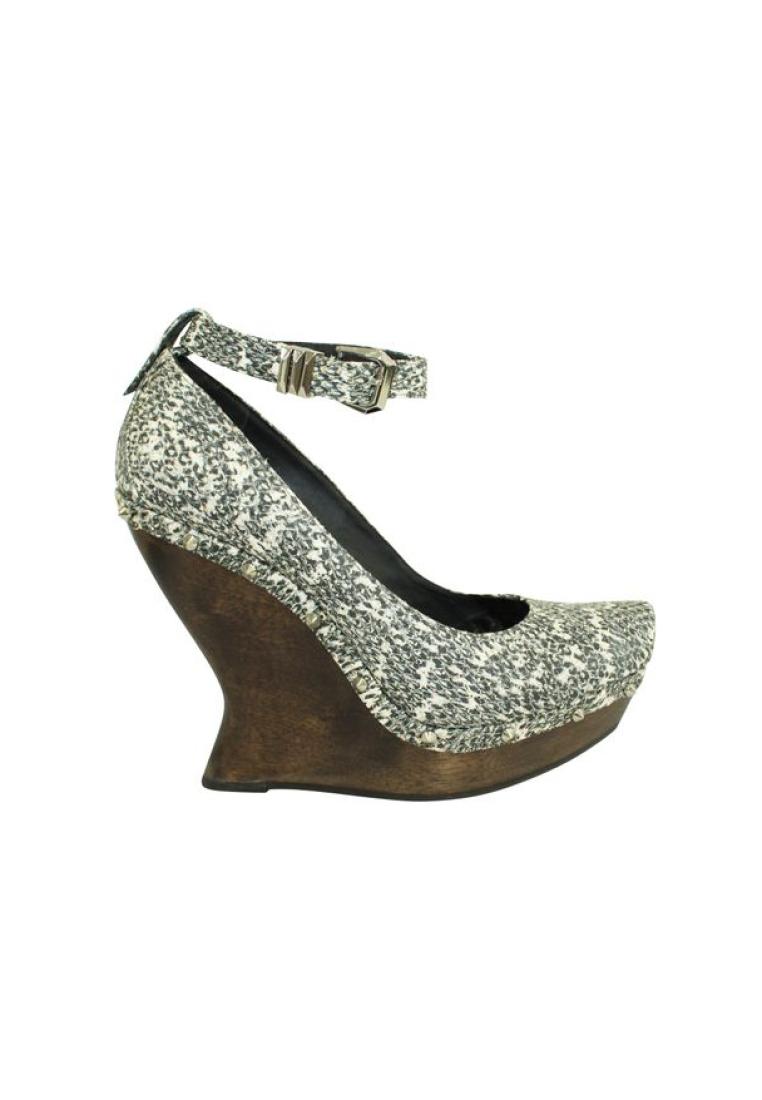 Mcq By Alexander Mcqueen Pre-Loved MCQ BY ALEXANDER MCQUEEN Snakeskin Studded Wedges