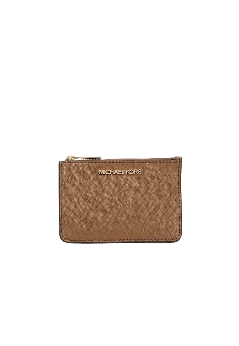 MICHAEL KORS Michael Kors Jet Set Travel Card Case Small Top Zip Coin Pouch In Luggage 35F7GTVU1L