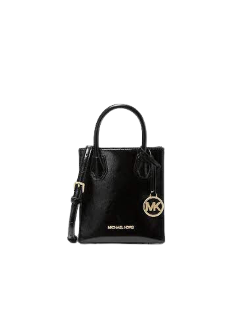 MICHAEL KORS Michael Kors Mercer XS Crossbody Bag Patent In Black 35H3GM9C0M