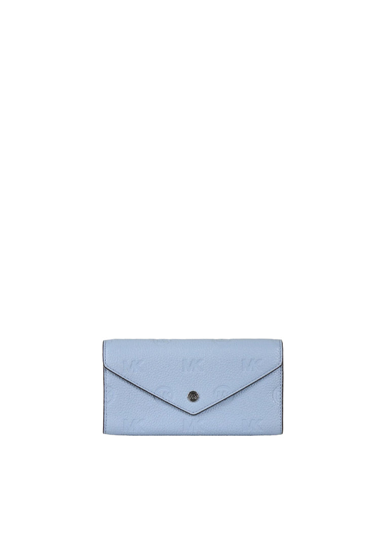 MICHAEL KORS Michael Kors Jet Set Travel Envelope Wallet Embossed Leather In Paleblue 35F3STVE7T