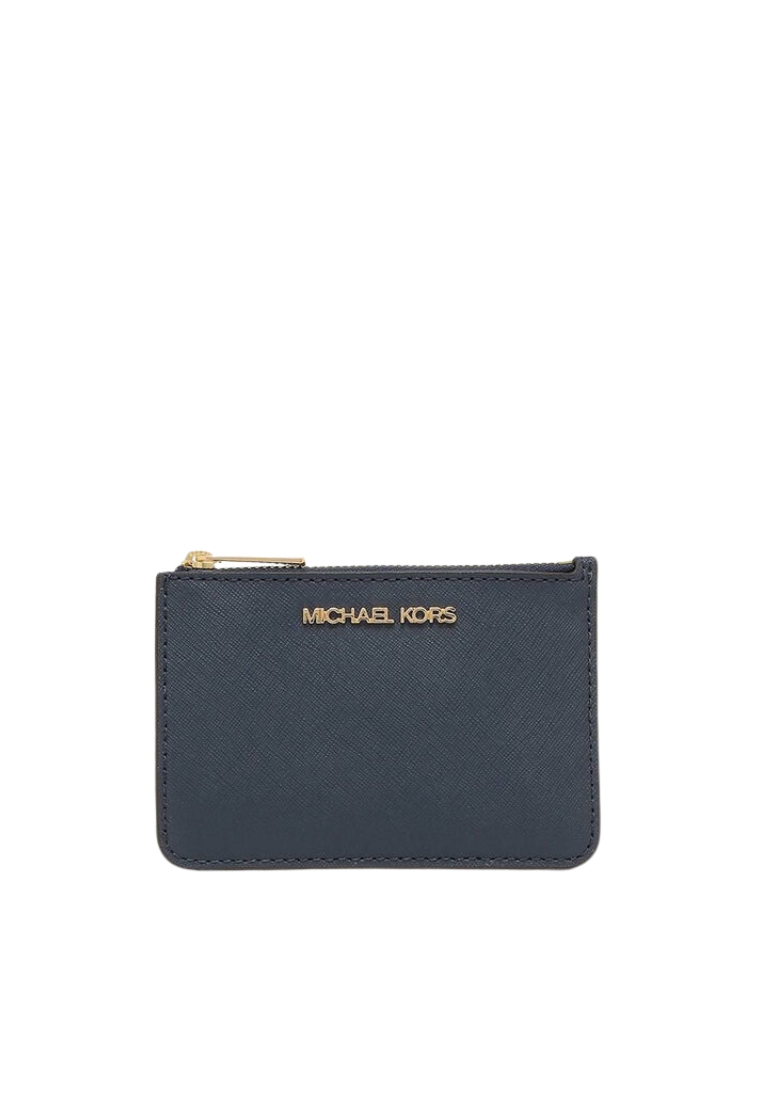 Michael Kors Jet Set Travel Small Card Case Coin Pouch In Navy 35F7GTVU1L
