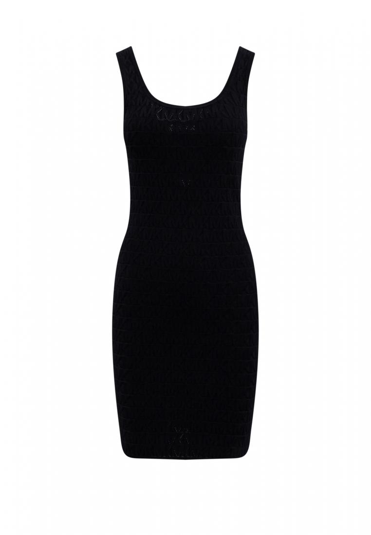 Recycled viscose dress with all-over logo - MICHAEL KORS - Black
