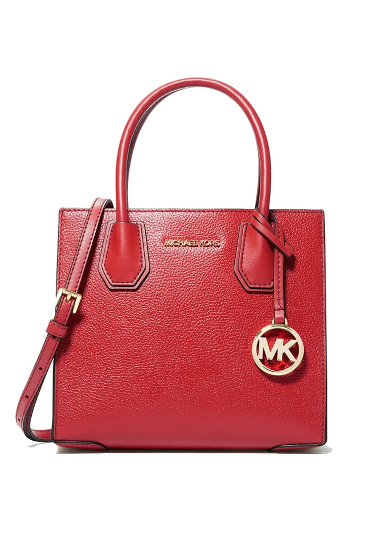 Michael Kors MICHAEL KORS MERCER 亮紅色標誌性鎖扣女士單肩斜挎手提包