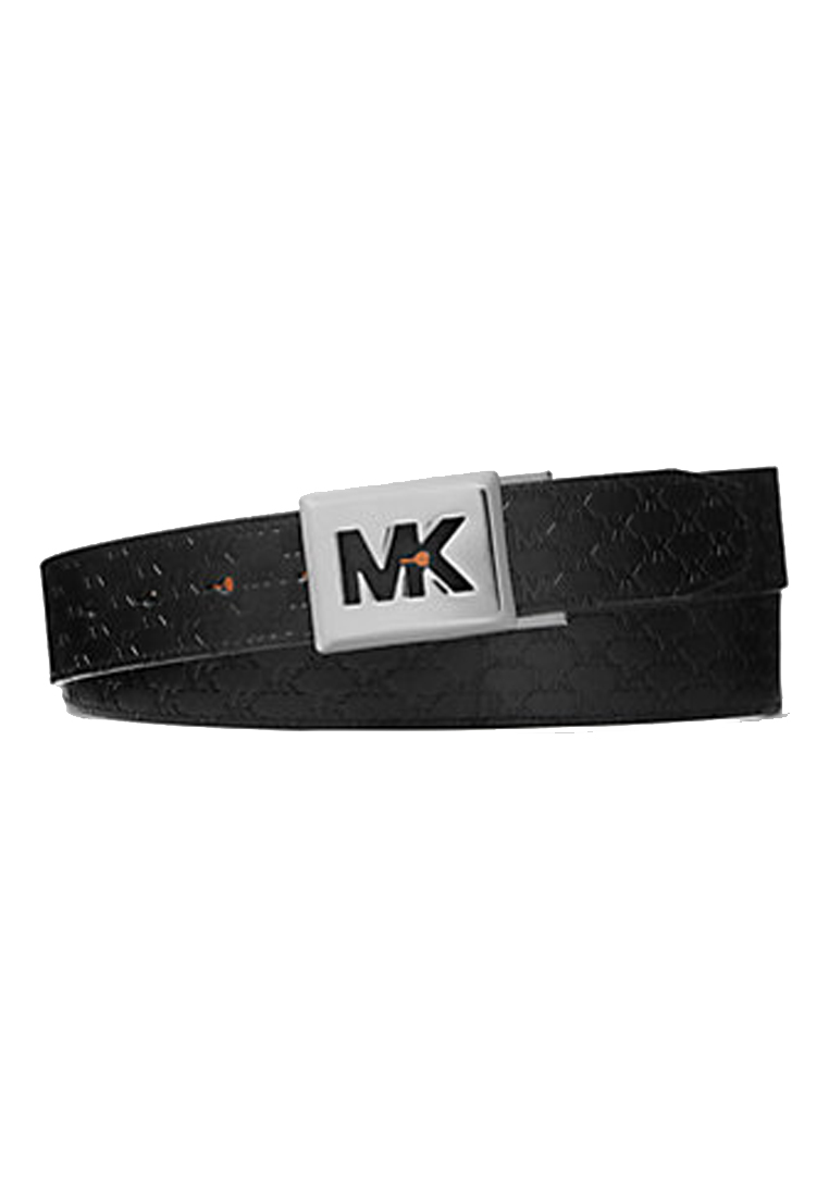 MICHAEL KORS Michael Kors Reversible Logo Embossed Faux Leather Belt 人造革男士腰帶 36F3BLLY9O BLACK