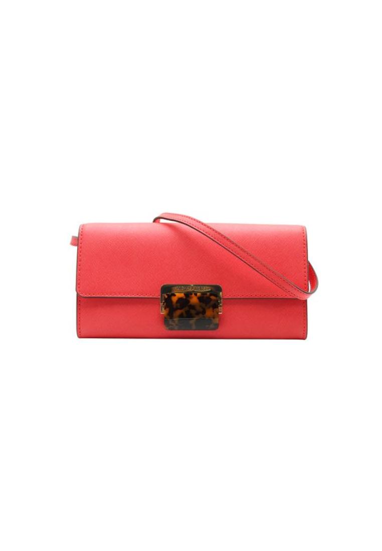 Pre-Loved MICHAEL KORS Coral Wallet/Clutch With Strap