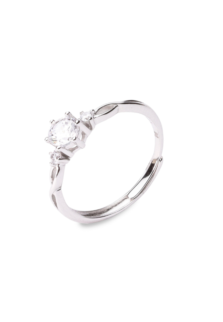 Millenne MILLENNE Made For The Night Diamonds are Forever Cubic Zirconia White Gold Ring with 925 Sterling Silver