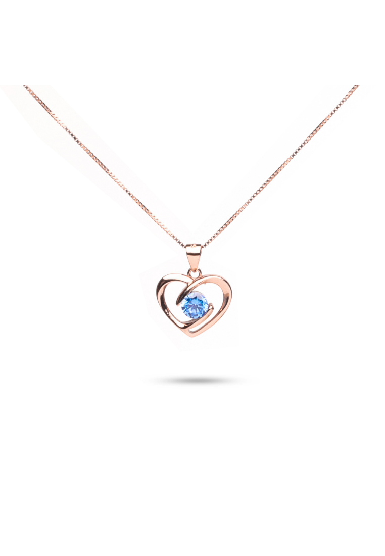 Millenne MILLENNE Made For The Night Forever Cubic Zirconia Rose Gold Necklace with 925 Sterling Silver